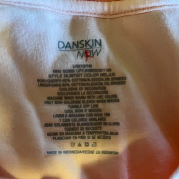Danskin Now - Peach & Red Printed Athletic Tank Top w/Built in Bra - Large - Picture 4 of 4